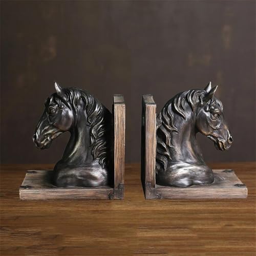 Book Organizer Horse Decorative Bookends Heavy Duty Book Ends to Hold Books Perfect Stopper