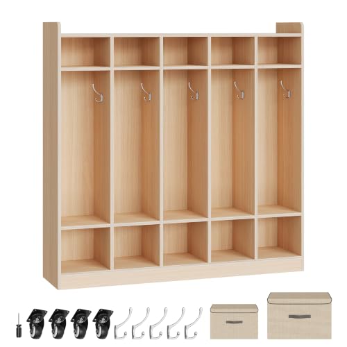 Garvee 5-Section Classroom Coat Locker, Daycare Cubbies