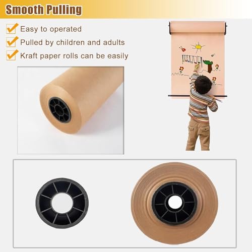 LLurAQE LNNW Kraft Paper Dispenser Wall Mounted Note Paper Display，Farmhouse Decor Message Boards, for Home,Office,Display,Wall Art, with 50m Paper Roll