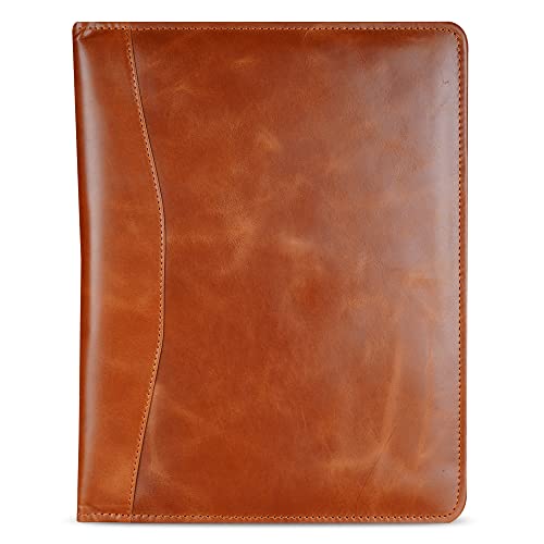 CestAntiQ Buffalo Leather Legal Pad Portfolio Organizer Cognac Brown
