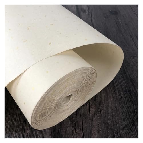 MIUYTRN Long Rolling Half Ripe Rice Paper Gloden Drawing Paper Colorful Thicken Blank Calligraphy Xuan Paper Painting Calligraphy Papier cuicui(B,0.35x 100 m)