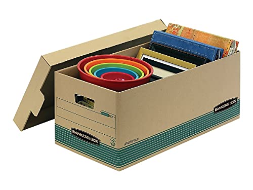 Bankers Box 1270101 Stor/File Boxes,LTR, w/Lid,650 lb,12-Inch x24-Inch x10-Inch, 12/CT,KFT/GN
