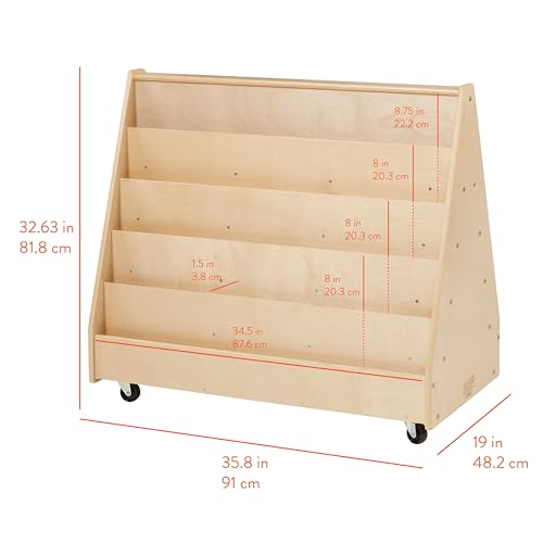 Back2School Express Mobile Double-Sided 10-Shelf Book Display, Natural