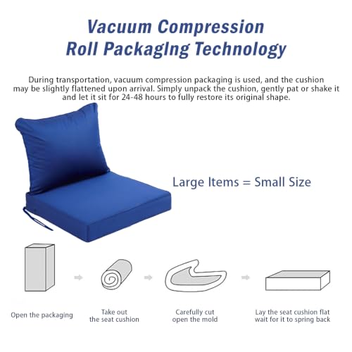 Ojtuyht 4 3/4" High Back Seat Cushion with Ties, Dining Chairs Seat Cushion Sunscreen Water Proof Removable, Replacement Cushions for Patio Garden(ligjt Grey,25 1/2" x25 1/2")