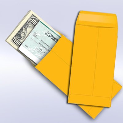 NextDayLabels #7 Coin Brown Kraft Envelopes 3.5x6.5 Gummed Flap Box 500