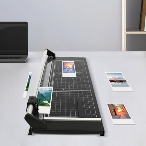 Paper Cutter, Paper Trimmer, 3 Blades, Heavy Duty Paper Cutter for Cardstock, Guillotine Paper Trimmer for Crafting, for Cutting A3, A4, and A5 Paper, Cards, Photos