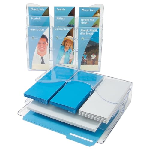 3-Tier Document Organizer W/6 Removable Dividers 14w X 3.5d X 11.5h Clear
