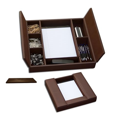Dacasso Classic Chocolate Brown Leather Enhanced Conference Room Organizer