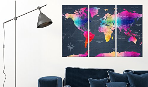 artgeist - Cork Board World Map, Travel Map Pin Board, Office 53x35 Inch