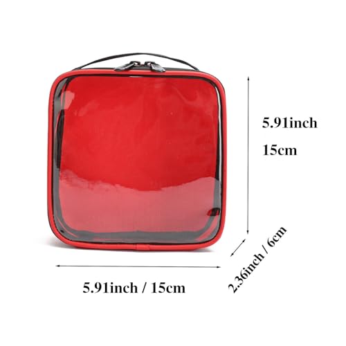 Empty Medicine Supplies Bag Color Coded First Aid Medical Kit Accessory Pouches,with Transparent Window Emergency,for Home and Work,Camping,Hiking,Daily Use(Red,S)