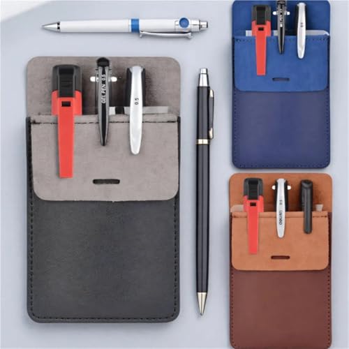 KaiYeA Pocket Protector 6pcs Portable PU Leather Pen Pouch Leak-proof Insert pocket Hospital Business Pen Holder Pencil Bags Stationery For Shirts Pants Lab Coats Nurses(Mix)