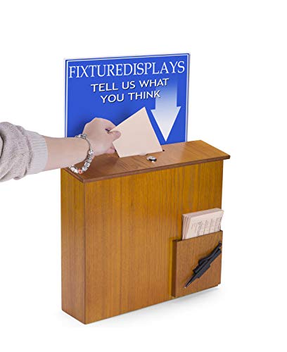 FixtureDisplays 15" W x 13" H x 3.7" D - Suggestion Box, Donation Box, Mail Box, with Clear Acrylic Sign Holder 102705 MO 102705 MO