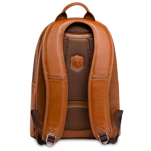 Nordweg Eagle Leather Laptop Backpack, 24 L, 2 Compartments, Caramel