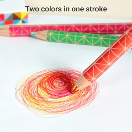 KOKUYO Dual Colored Pencils in 20 Colors. Smooth Coloring Pencils for Durable, Vibrant, Coloring, Drawing, Sketching, Arts & Crafts Supplies Gift (KE-SP14)