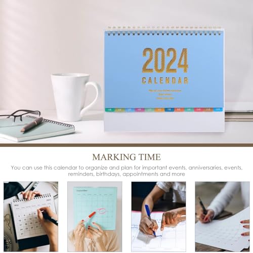 Yuidaaavzz 2024 Daily Flip Calendar Office Desk Decor Tabletop Standing Calendar ly Turn The Page Home Supply Calender Flip