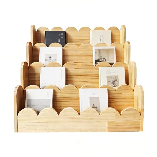 ordinarYone Wooden Book Display Stand For Forward Facing Construction Encourages Early Reading And Organization