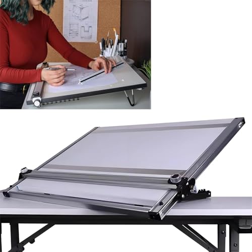 Vdniduir Drafting Board,with Parallel Ruler,Adjustable Essential Architecture Design Tool,for Precision Drawing (60 * 45cm)
