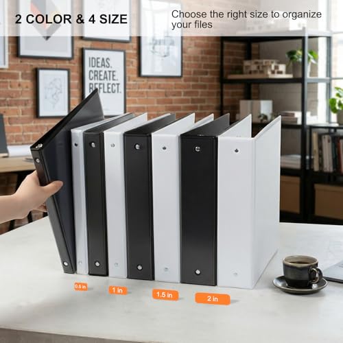 Customizable Round Ring Binder, 1 Inch 3 Ring Binder, Minimalist PVC-Free Binder with Clear View Cover, Lay-Flat Design for Everyday Document Organization at Home, School & Office