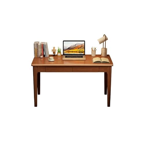 XIXSERTHIA Computer Desk Solid Wood Desk Student Home Bedroom Computer Desk Office Desk Study Desk Small Apartment Study Table Simple Writing Desk Office Desks(B,120 * 60 * 75cm)