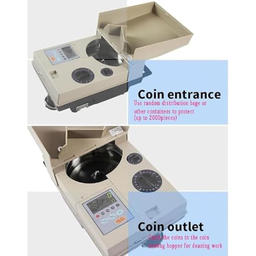 High Speed Coin Counter, Counter Sorter,Heavy Duty Bank Grade Coin Sorter with Large Hopper Coin Counter Machine