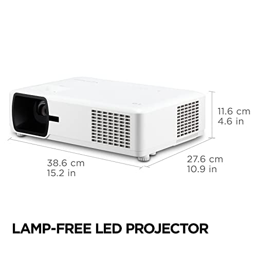 ViewSonic LS610WH 4000 Lumens WXGA LED Projector with H/V Keystone, 4 Corner Adjustment and LAN Control for Home and Office