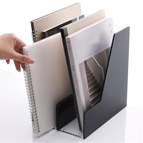 File Organizer Magazine File Holder, Space-Saving Organizer for Paper Documents Desk(Black)