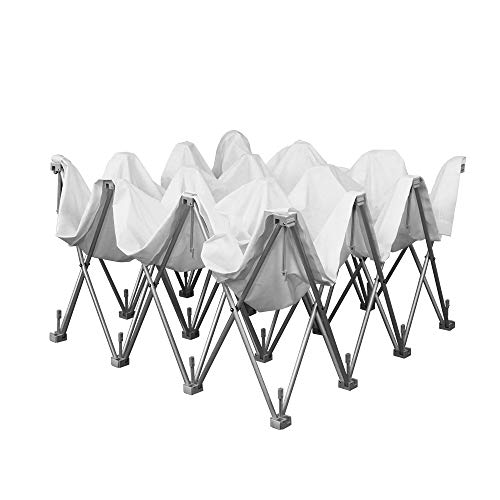 Vispronet 9.8ft x 7.4ft Pop-Up Tension Fabric Trade Show Display Booth Frames with White Fabric and Carrying Case – Flame Retardant, Premium Polyester Fabric
