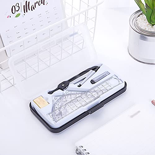 DUHTFCY Compass Set Drawing 7Pc Geometry Set Metal Compass Geometry Precision Tool for Student with Storage Box Geometry kit