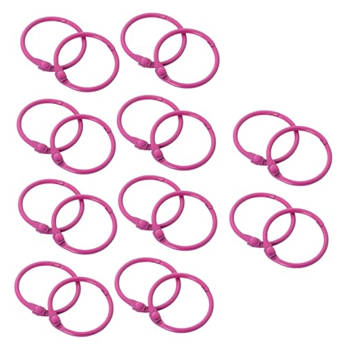 Binder Rings, 20PCS Metal Loose Leaf Rings, 30mm DIY Book Binder Ring for Flash Cards Index Booklets(Purple)