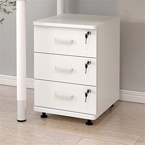 SDVantage Vertical File Cabinet File Cabinet Office Small Cabinet with Lock Drawer Mobile Low Cabinet Locker Home Filing Furniture,White50X30X40Cm
