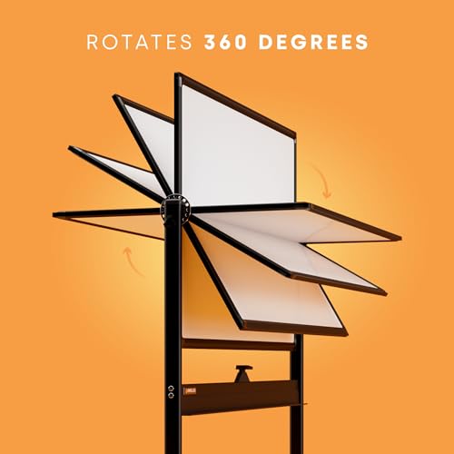 Kamelleo Rolling Whiteboard on Wheels 46" x 32", Double Sided White Board