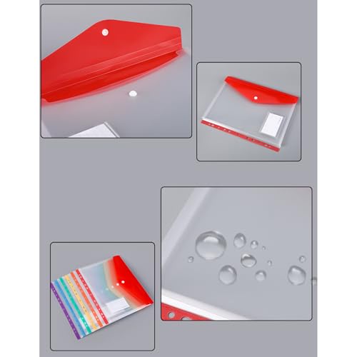 folders 6 Pack Plastic Binder Pocket Document Storage