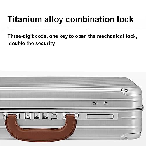 ZHDLdpUS Aluminum Briefcase, Men's Business Laptop Case, Home Medical Kit Now Instrument and Equipment Toolbox with Straps (Color : Gold, Size : 16in)