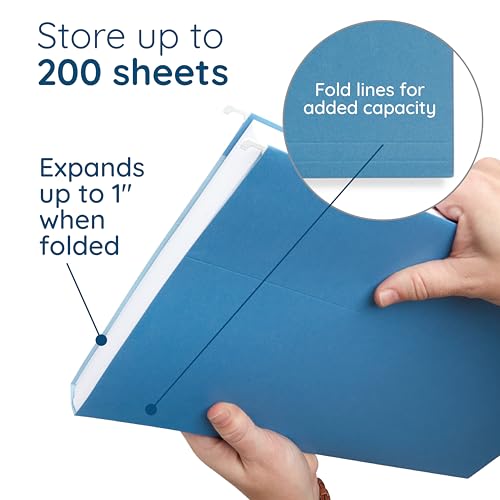 Blue Summit Supplies 50 Hanging File Folders, Legal Size, Assorted Colors