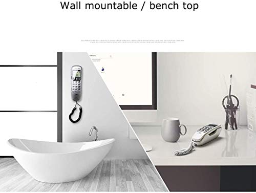 Nikos Wired Telephone Caller ID Large Button Table/Wall Home Office Fixed Landline (Color : Black) Colour Name:White (Color : Gray)