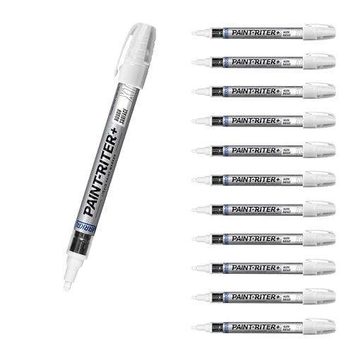 Markal 97250 Paint-Riter+ Rough Surface Liquid Paint Marker, Versatile Surface Compatibility, Bold Mark Size 1.8", White 12-Pack