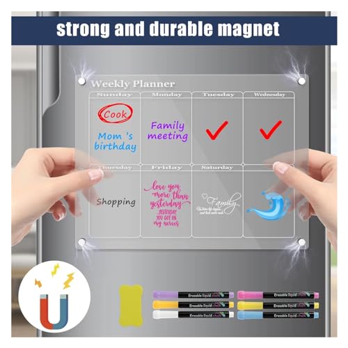 Magnetic Acrylic Calendar Fridge Planning Boards Monthly Weekly