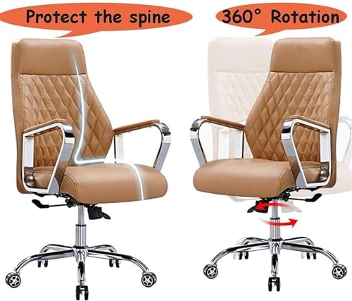 UOPYNE Executive Office Chair, Modern Soft Leather Ergonomic Computer Desk Chair Executive Home Office Boss Chair Swivel Chair, Adjustable Height Durable Base Comfortable Conference Desk Chair