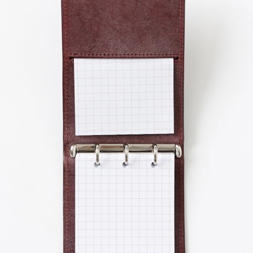 Rhodia Cf11ogz01-bd Mini 3-Hole Personal Organizer (4.3 x 3.1 inches (11 x 8 cm), Ring Diameter 0.4 inches (11 mm), Cowhide Leather), Chic, Bordeaux
