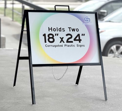 4-Pack of Top Handle Metal A-Frame sidewalk sign stands for 24"x18" Real Estate Signs
