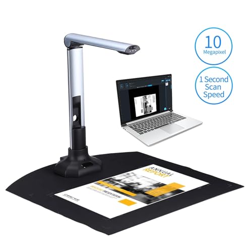 Document Scanner 10MP HD Foldable Portable Camera for Bills ID Cards Books Magazines Book Scanner high Speed