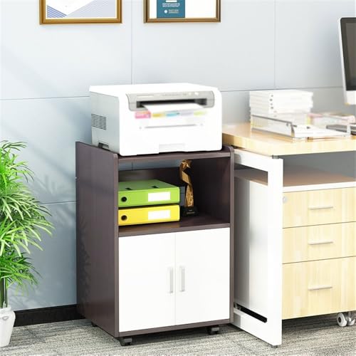 FYorbitH Filing Cabinet Removable Office Shelf Printer Shelf Filing Cabinet Multi-Tier Storage Shelf with Door Desk Side Cabinet Drawer Cabinet(Black)