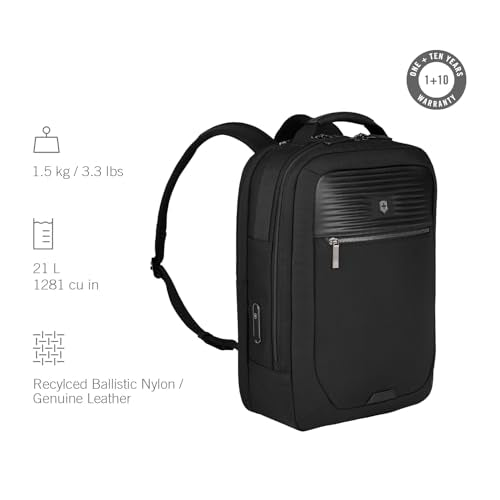 Victorinox Mythic, Deluxe Backpack, Backpack with 15.6’’ Laptop and 11’’ Tablet Compartment - Black