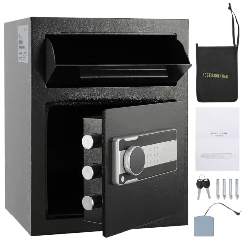 1.7L Velvet-Lined Electronic Code Lock Safe with Wall Mount Holes