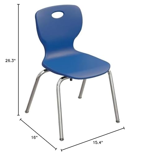 Correll CSC 14" Classic Metal/Plastic Stacking Student Chair in Blue (Set of 6)