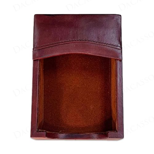 Dacasso Luxury Mocha Leather 4" x 6" Memo/Note Holder for Desktop - Executive Decor & Office Desk Organization Essential
