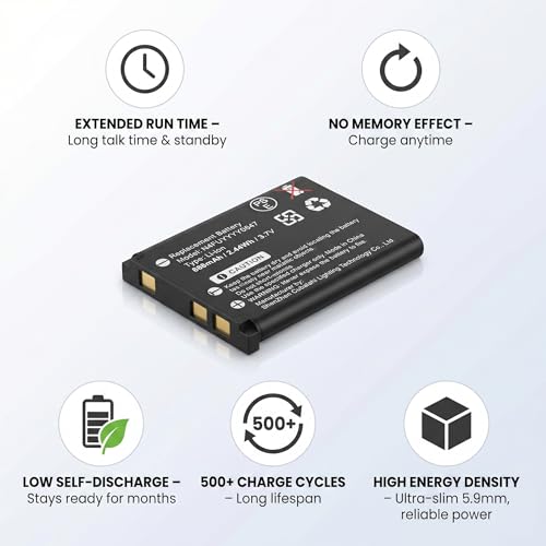 (10Pack) Replacement Battery for Pa'nasonic KX-TCA285 KX-TCA385 KX-UDT121 KX-UDT131,fits N4FUYYYY0047 N4FUYYYY0046 660mAh