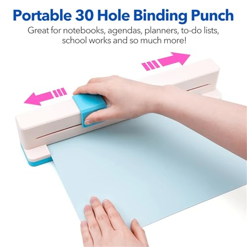 Binding Machine, 30 Hole Punch Binding Machine, Hand Push Loose Leaf Hole Punch, A4 A5 A6 A7 B5 B6 B7 Book Binder Notebook Coil Spiral Binding