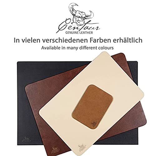 Centaur - 100% Genuine Leather Desk pad - nut-Brown 23,62 x 15,75 inch Ideal for Office and Home - Easy-Care with Anti-Slip Desk mad - Handmade in Germany