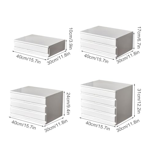 Solid Wood Drawer-type Multi-layer Desktop Storage Box, Thickened Storage Drawer Organizer, Invisible Handle Cabinets, Suitable for Office Area/study/home(Brown,17cm/6.7in)